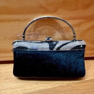 Vintage Isabella Adams Zebra Crystal Evening Bag